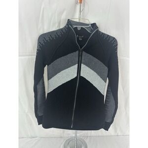 Smartwool Women's Full Zip  Black Gray Sweater Size M